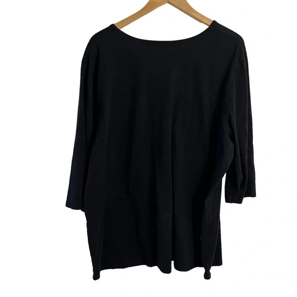 Liz & Me for Catherines Black Blouse 2X Beaded Sequins Embroidered Embellished - Picture 3 of 5
